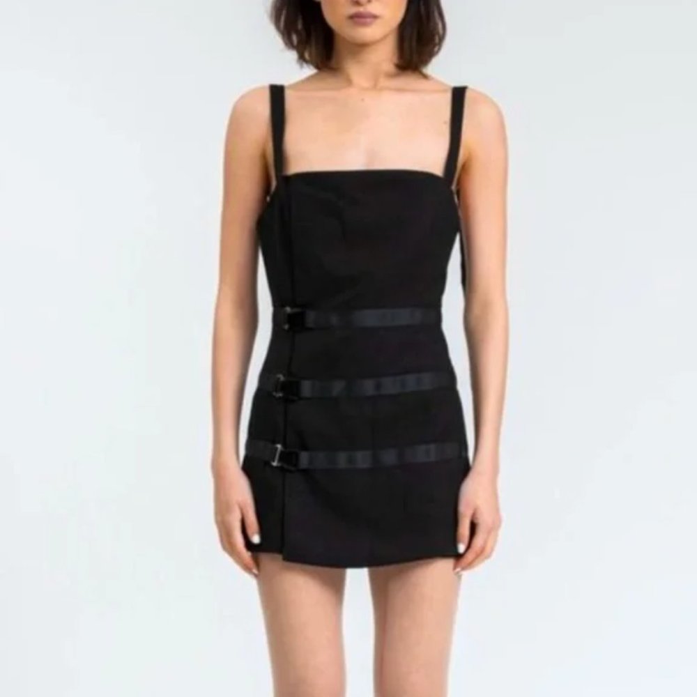 NWT Danielle Guizio mini wrap buckle dress size medium